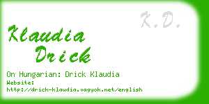 klaudia drick business card